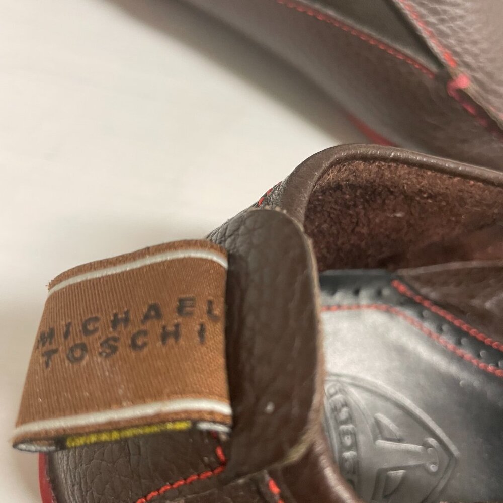 Michael Toschi Onda SE Driving Shoes Chocolate/Red Sole - Picture 5 of 5